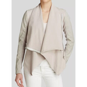 BlankNYC Gray faux leather, Medium Grey, Asymmetrical zip, Size Small